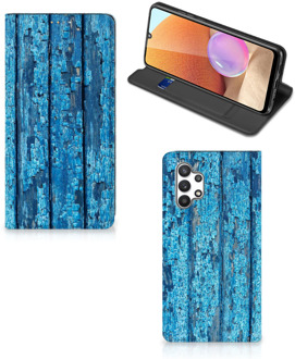 B2Ctelecom Telefoonhoesje Samsung Galaxy A32 4G Magnet Case Wood Blue