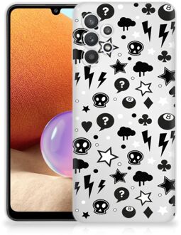 B2Ctelecom Telefoonhoesje Samsung Galaxy A32 4G Silicone Back Cover Silver Punk