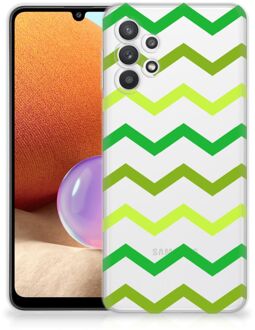 B2Ctelecom Telefoonhoesje Samsung Galaxy A32 4G TPU Siliconen Hoesje met Foto Zigzag Groen