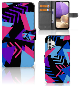 B2Ctelecom Telefoonhoesje Samsung Galaxy A32 4G Wallet Book Case Design Funky Triangle