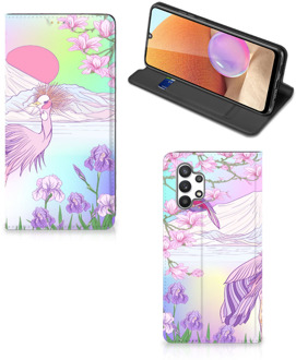 B2Ctelecom Telefoonhoesje Samsung Galaxy A32 4G Wallet Bookcase Vogel