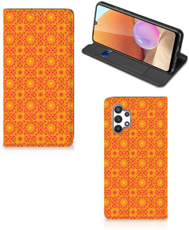 B2Ctelecom Telefoonhoesje Samsung Galaxy A32 4G Wallet Case Batik Orange