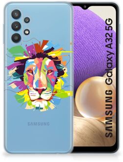 B2Ctelecom Telefoonhoesje Samsung Galaxy A32 5G Back Cover Siliconen Hoesje Super als Cadeautjes voor Jongens Lion Color