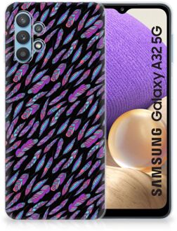 B2Ctelecom Telefoonhoesje Samsung Galaxy A32 5G Backcover Soft Siliconen Hoesje Feathers Color