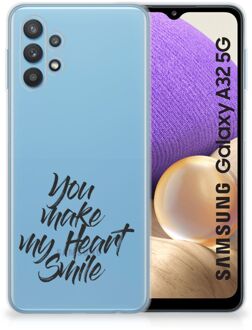 B2Ctelecom Telefoonhoesje Samsung Galaxy A32 5G Backcover Soft Siliconen Hoesje Heart Smile