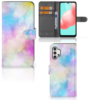 B2Ctelecom Telefoonhoesje Samsung Galaxy A32 5G Bookcase Personaliseren Watercolor Light