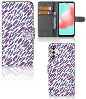 B2Ctelecom Telefoonhoesje Samsung Galaxy A32 5G Flip Cover Feathers Color