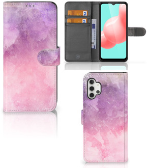 B2Ctelecom Telefoonhoesje Samsung Galaxy A32 5G Flipcase Pink Purple Paint