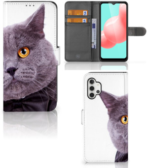 B2Ctelecom Telefoonhoesje Samsung Galaxy A32 5G Flipcover Case Kat