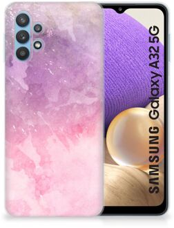 B2Ctelecom Telefoonhoesje Samsung Galaxy A32 5G Silicone Back Cover Pink Purple Paint