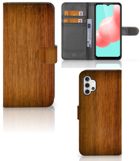 B2Ctelecom Telefoonhoesje Samsung Galaxy A32 5G Wallet Book Case Donker Hout