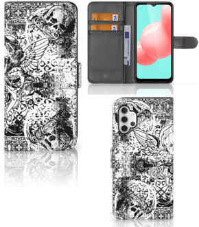 B2Ctelecom Telefoonhoesje Samsung Galaxy A32 5G Wallet Book Case Skulls Angel