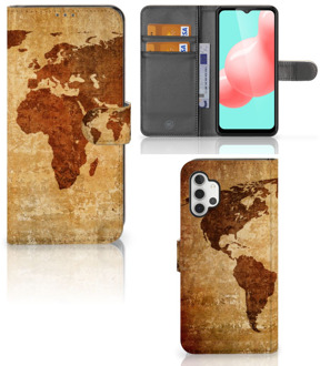 B2Ctelecom Telefoonhoesje Samsung Galaxy A32 5G Wallet Bookcase Wereldkaart