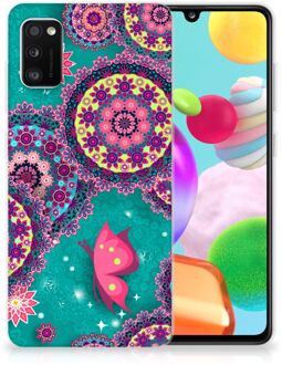 B2Ctelecom Telefoonhoesje Samsung Galaxy A41 Back Cover Siliconen Hoesje Cirkels en Vlinders