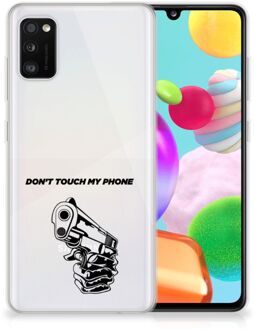 B2Ctelecom Telefoonhoesje Samsung Galaxy A41 Back Cover Siliconen Hoesje Transparant Gun Don't Touch My Phone