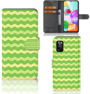 B2Ctelecom Telefoonhoesje Samsung Galaxy A41 Book Case Waves Green