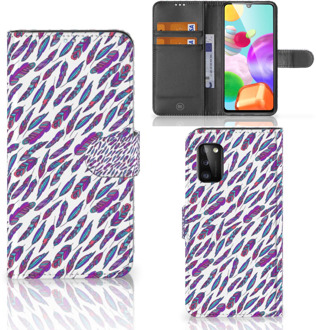 B2Ctelecom Telefoonhoesje Samsung Galaxy A41 Flip Cover Feathers Color