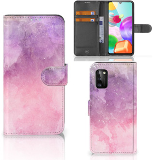 B2Ctelecom Telefoonhoesje Samsung Galaxy A41 Leuk Telefoonhoesje Pink Purple Paint