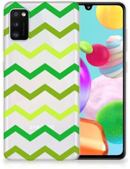 B2Ctelecom Telefoonhoesje Samsung Galaxy A41 TPU Siliconen Hoesje met Foto Zigzag Groen