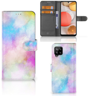 B2Ctelecom Telefoonhoesje Samsung Galaxy A42 5G Bookcase Personaliseren Watercolor Light