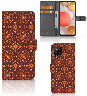 B2Ctelecom Telefoonhoesje Samsung Galaxy A42 5G Wallet Book Case Batik Brown