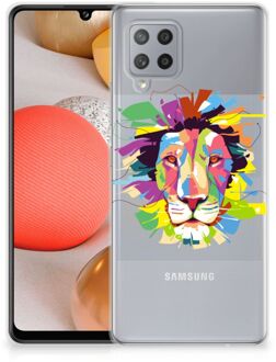 B2Ctelecom Telefoonhoesje Samsung Galaxy A42 Back Cover Siliconen Hoesje Super als Cadeautjes voor Jongens Lion Color