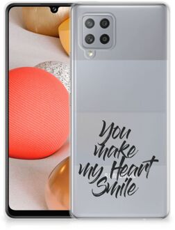 B2Ctelecom Telefoonhoesje Samsung Galaxy A42 Backcover Soft Siliconen Hoesje Heart Smile