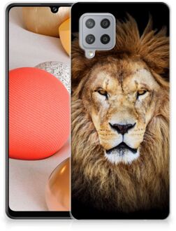 B2Ctelecom Telefoonhoesje Samsung Galaxy A42 Hippe Hoesjes Customize Super als Vaderdag Cadeau Leeuw