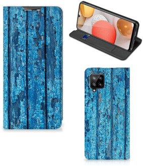 B2Ctelecom Telefoonhoesje Samsung Galaxy A42 Magnet Case Wood Blue