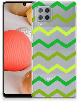 B2Ctelecom Telefoonhoesje Samsung Galaxy A42 TPU Siliconen Hoesje met Foto Zigzag Groen