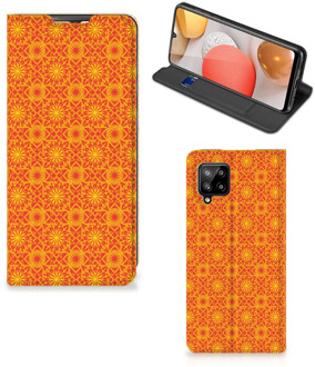 B2Ctelecom Telefoonhoesje Samsung Galaxy A42 Wallet Case Batik Orange