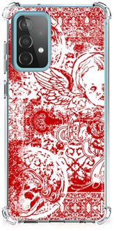 B2Ctelecom Telefoonhoesje  Samsung Galaxy A52 4G/5G Hippe Hoesjes met transparante rand Angel Skull Red