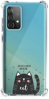 B2Ctelecom Telefoonhoesje  Samsung Galaxy A52 4G/5G Silicone Case met transparante rand Cat Good Day