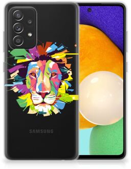 B2Ctelecom Telefoonhoesje Samsung Galaxy A52 (5G/4G) Back Cover Siliconen Hoesje Super als Cadeautjes voor Jongens Lion Color