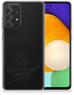 B2Ctelecom Telefoonhoesje Samsung Galaxy A52 (5G/4G) Backcover Soft Siliconen Hoesje Heart Smile