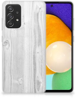 B2Ctelecom Telefoonhoesje Samsung Galaxy A52 (5G/4G) Backcover Soft Siliconen Hoesje Wit Hout