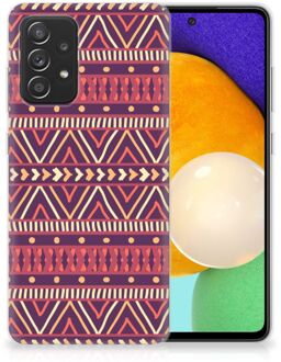 B2Ctelecom Telefoonhoesje Samsung Galaxy A52 (5G/4G) Leuk TPU Backcase Aztec Purple