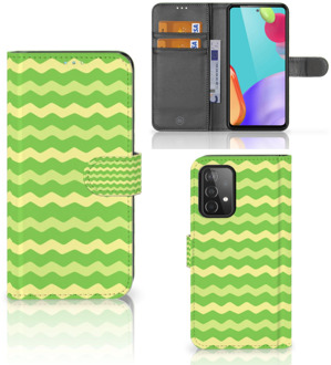 B2Ctelecom Telefoonhoesje Samsung Galaxy A52 Book Case Waves Green