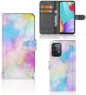 B2Ctelecom Telefoonhoesje Samsung Galaxy A52 Bookcase Personaliseren Watercolor Light