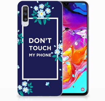 B2Ctelecom Telefoonhoesje Samsung Galaxy A70 Flowers Blue DTMP