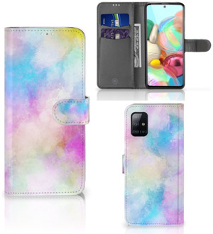 B2Ctelecom Telefoonhoesje Samsung Galaxy A71 Bookcase Personaliseren Watercolor Light