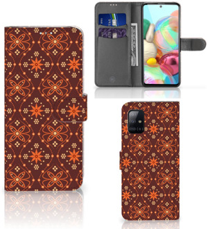 B2Ctelecom Telefoonhoesje Samsung Galaxy A71 Wallet Book Case Batik Brown