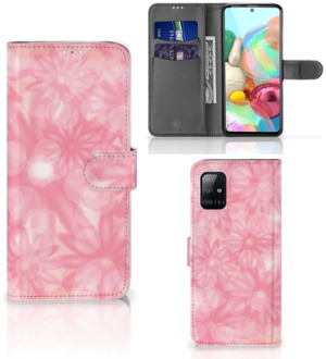 B2Ctelecom Telefoonhoesje Samsung Galaxy A71 Wallet Book Case Spring Flowers