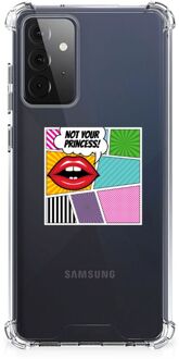 B2Ctelecom Telefoonhoesje  Samsung Galaxy A72 4G/5G Anti Shock Bumper Case met transparante rand Popart Princess