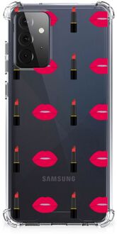 B2Ctelecom Telefoonhoesje  Samsung Galaxy A72 4G/5G Hippe Hoesje met transparante rand Lipstick Kiss