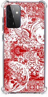 B2Ctelecom Telefoonhoesje  Samsung Galaxy A72 4G/5G Hippe Hoesjes met transparante rand Angel Skull Red