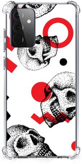 B2Ctelecom Telefoonhoesje  Samsung Galaxy A72 4G/5G Stevige Bumper Hoesje met transparante rand Skull Red