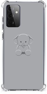 B2Ctelecom Telefoonhoesje  Samsung Galaxy A72 4G/5G TPU Case met transparante rand Baby Olifant