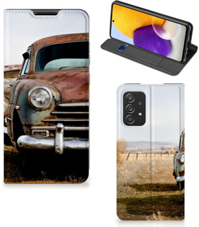 B2Ctelecom Telefoonhoesje Samsung Galaxy A72 (5G/4G) Bookcover Vintage Auto