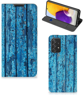 B2Ctelecom Telefoonhoesje Samsung Galaxy A72 (5G/4G) Magnet Case Wood Blue